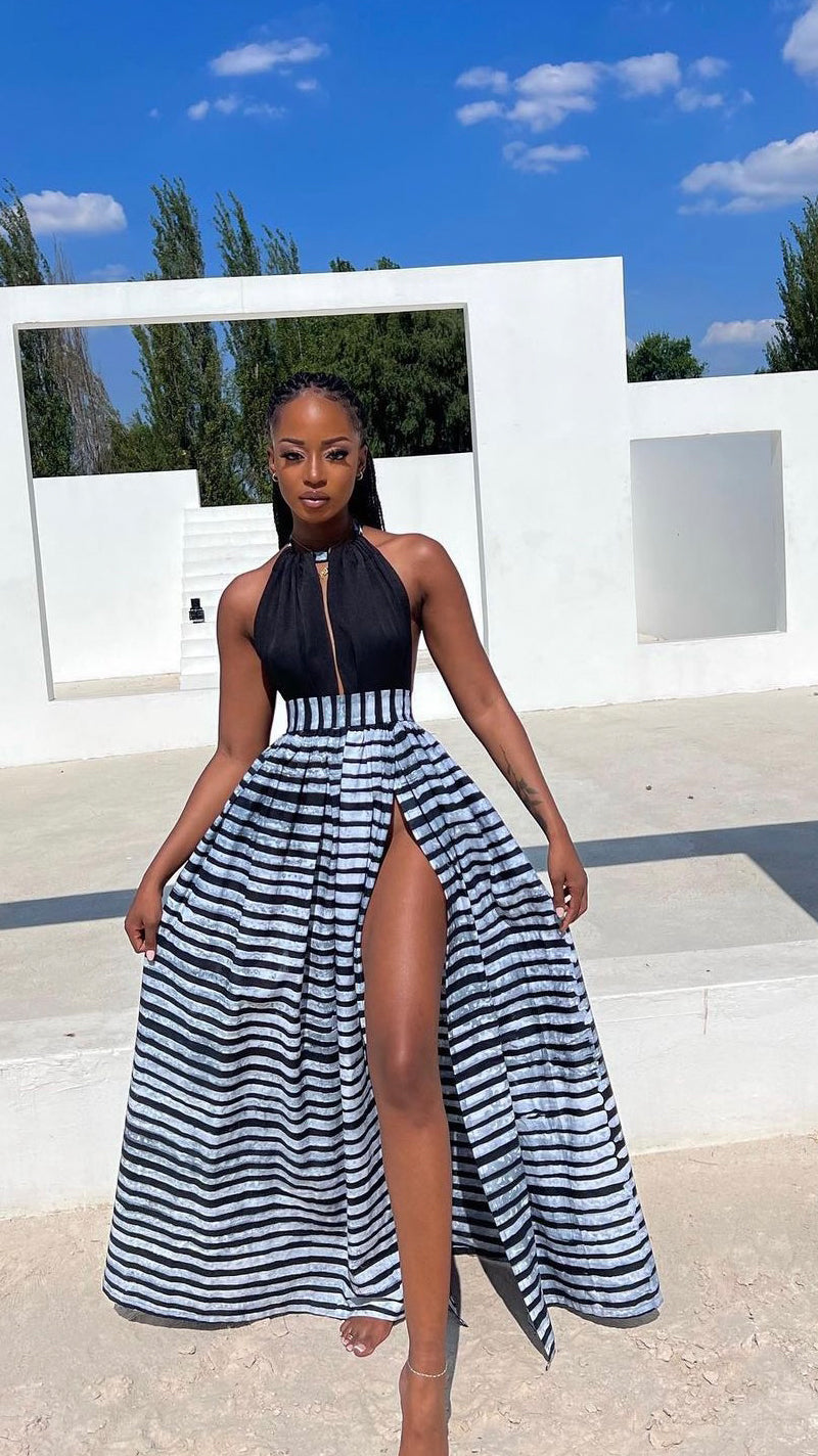 Signature Dress - Black & White: Elegance Redefined Haute Afrika Signature Dress - Black & White: Elegance Redefined Haute Afrika