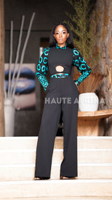 Ndola Jumpsuit colored black and blue