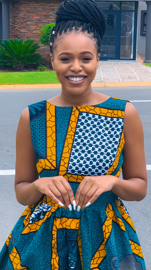 african queen modern short african dresses ARA AFRICAN PRINT SHORT DRESS AFRICAN FASHION COLLABO