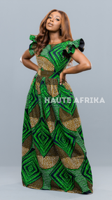 The Lusaka Dress green