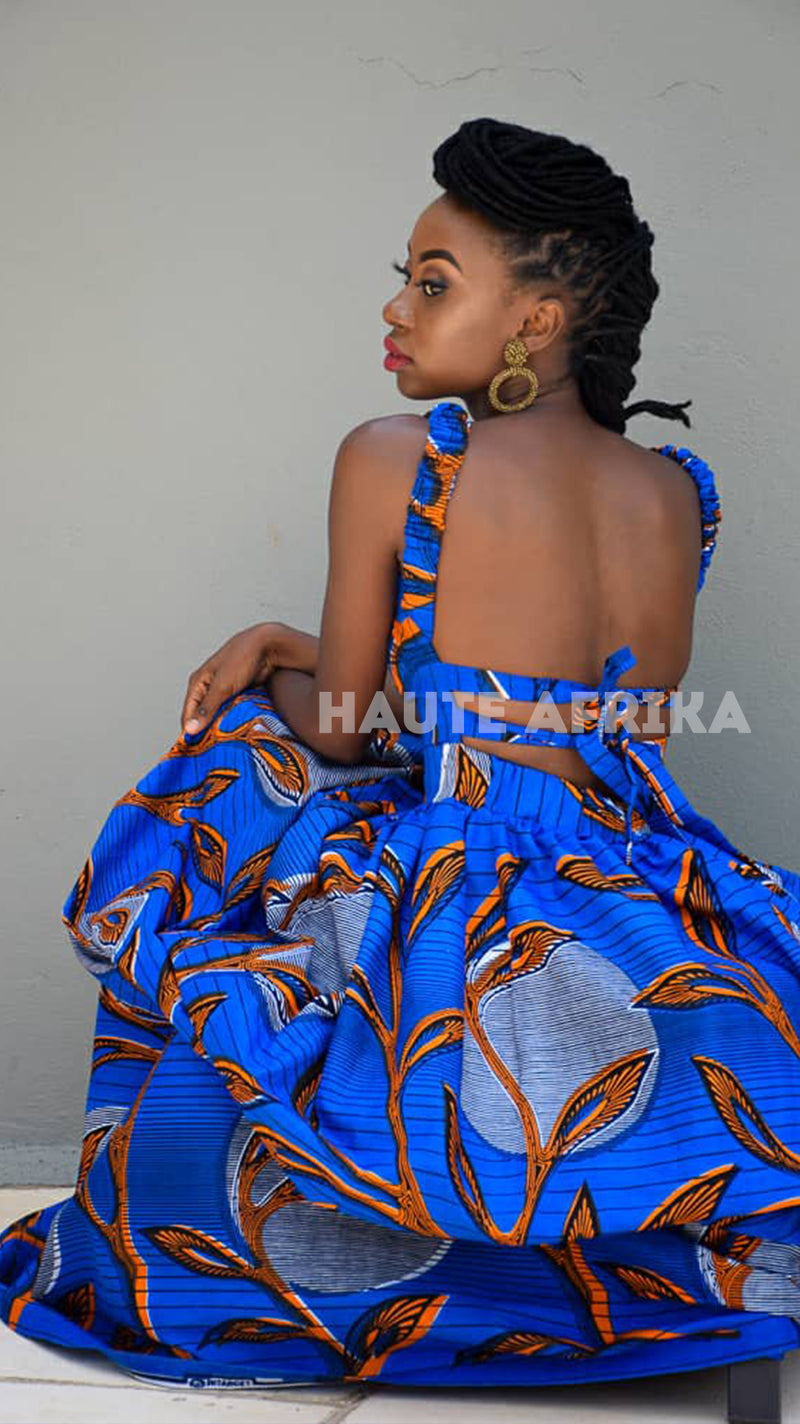 Sassy African Dress colored blue