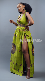The Freetown Dress colored green