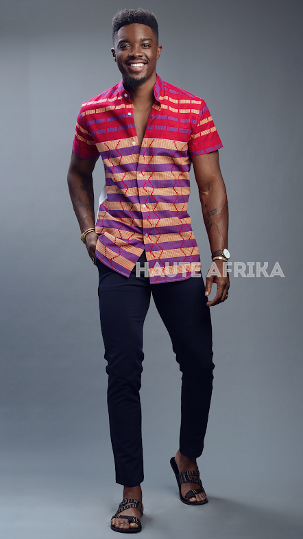 The Kente Shirt pink and purple
