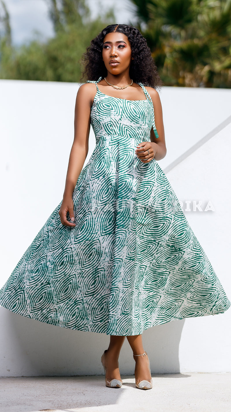 Douala Dress - Light Green: Graceful Elegance by Haute Afrika Douala Dress - Light Green: Graceful Elegance by Haute Afrika