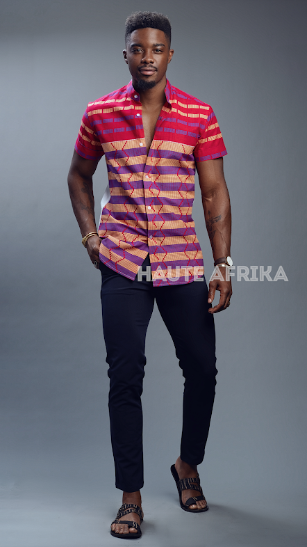 The Kente Shirt pink and purple